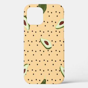 Healthy foods. Seamless avocado pattern, avocado iPhone 12 Case