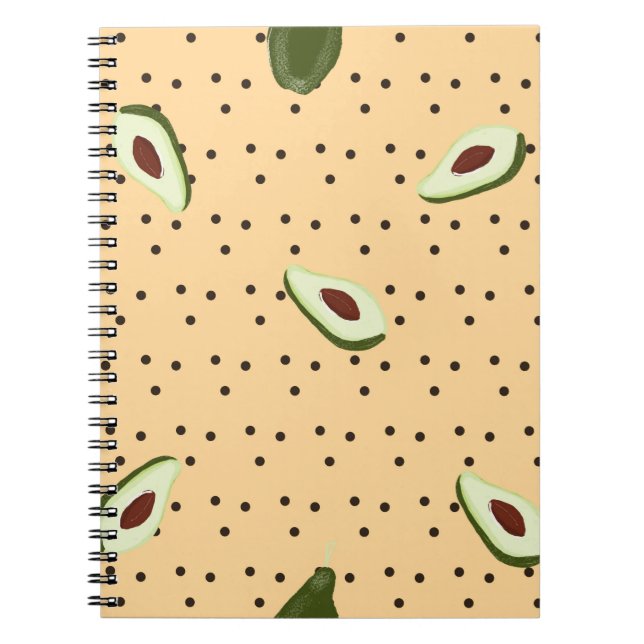Healthy foods. Seamless avocado pattern,  avocado  Notebook (Front)