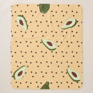 Healthy foods. Seamless avocado pattern, avocado Sherpa Blanket