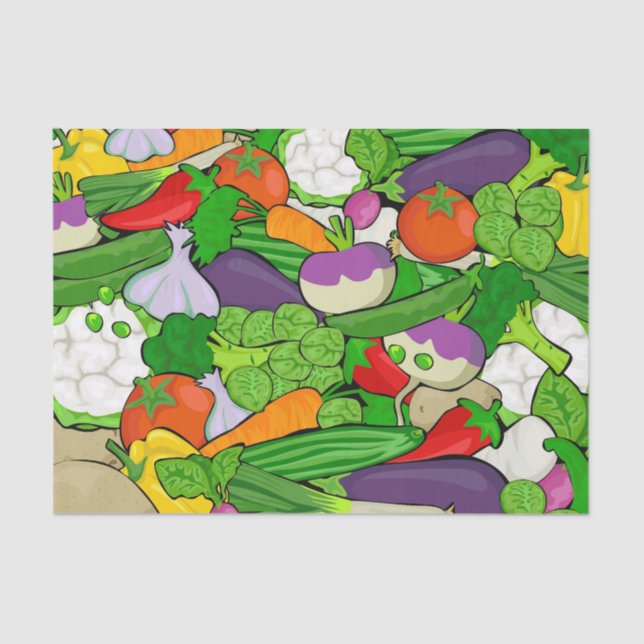 Healthy Fresh Vegetables Medley Tissue Paper (Front)
