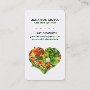 Healthy Fruits Vegetables Heart Business Business Card