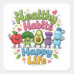 Healthy Habits Kawaii Sticker