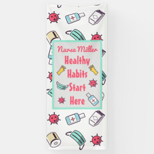 Healthy Habits Start Here , School Nurse Door Banner