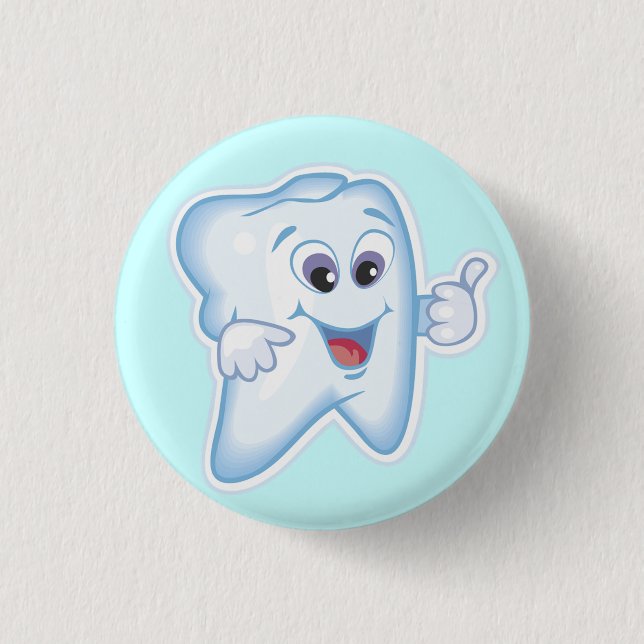 Healthy Happy Tooth 3 Cm Round Badge (Front)