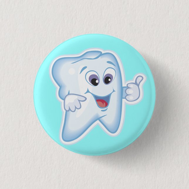 Healthy Happy Tooth 3 Cm Round Badge (Front)