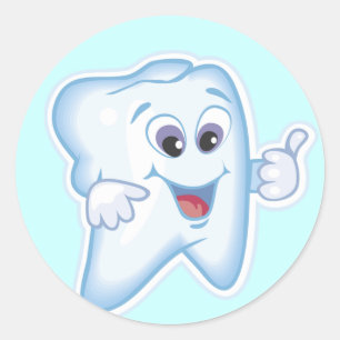 Healthy Happy Tooth Classic Round Sticker
