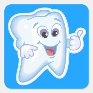 Healthy Happy Tooth Square Sticker