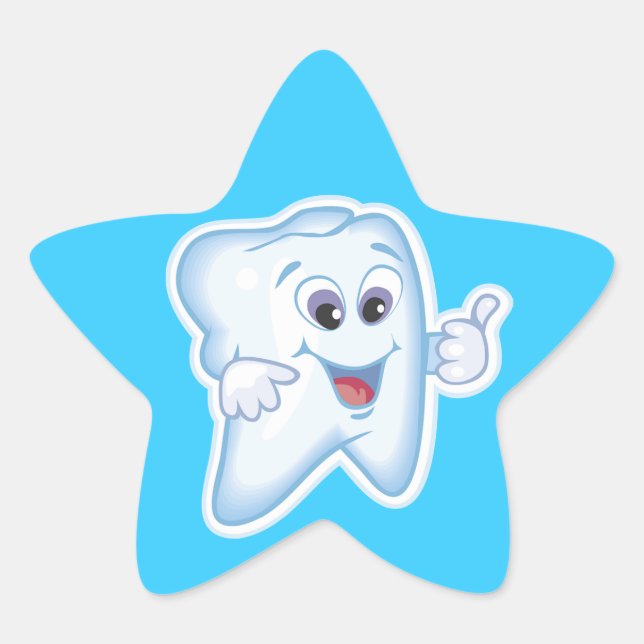 Healthy Happy Tooth Star Sticker (Front)