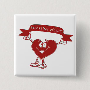 Healthy Heart man awareness symbol cardiology 15 Cm Square Badge