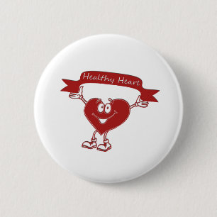 Healthy Heart man  awareness symbol cardiology 6 Cm Round Badge