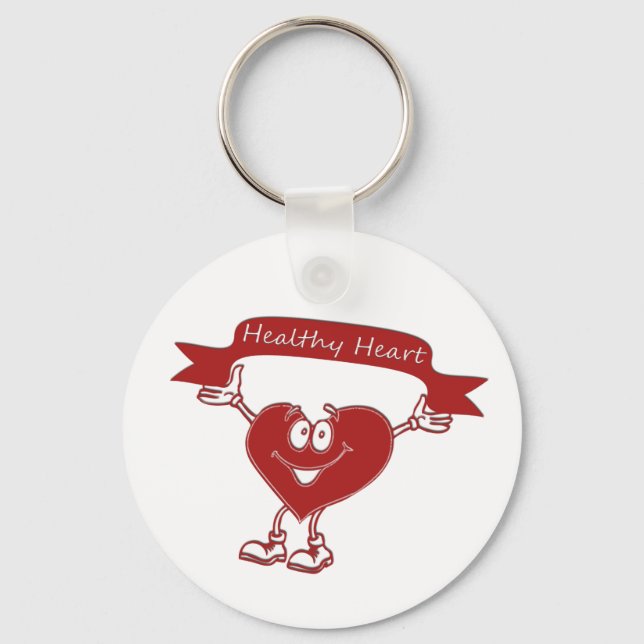 Healthy Heart man  awareness symbol cardiology Key Ring (Front)