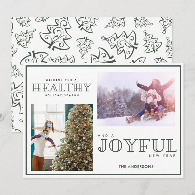 Healthy Holiday Family Photo Christmas  (Front/Back)