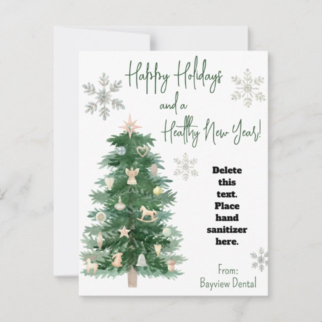 Healthy Holiday Tree Hand Sanitizer Gift Card (Front)