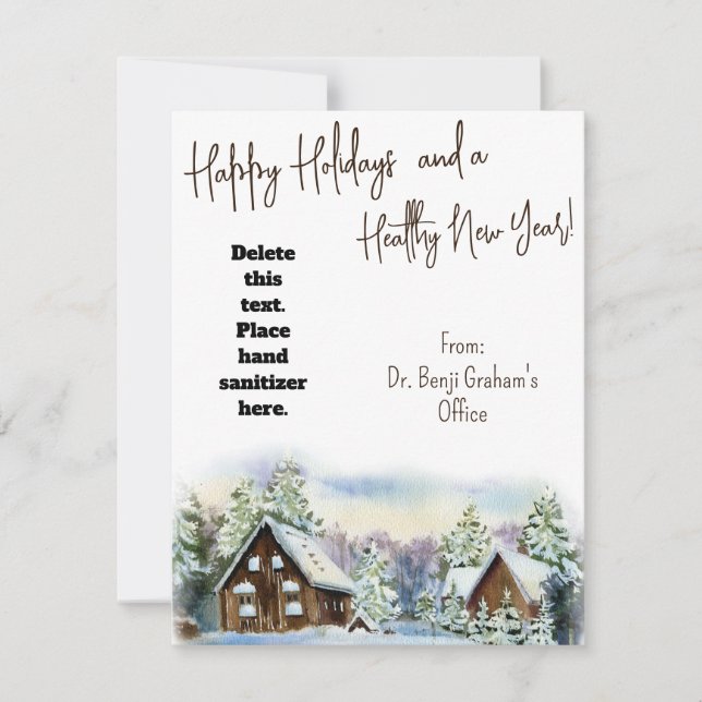 Healthy Holiday Winter Hand Sanitizer Gift Card (Front)