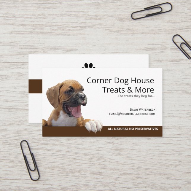Healthy Homemade Dog Treats Business Card (Front/Back In Situ)