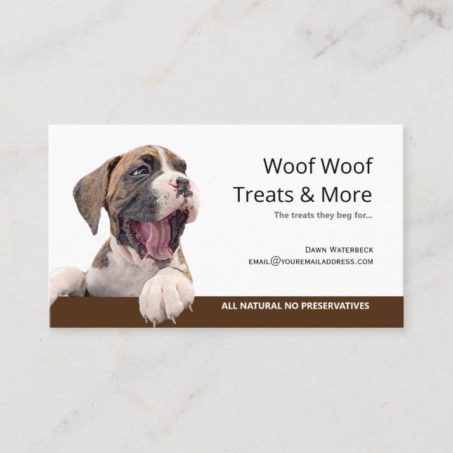Healthy Homemade Dog Treats Business Card (Front)