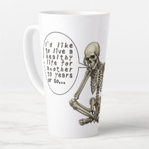 Healthy Life Can Wait Skeleton Latte Mug