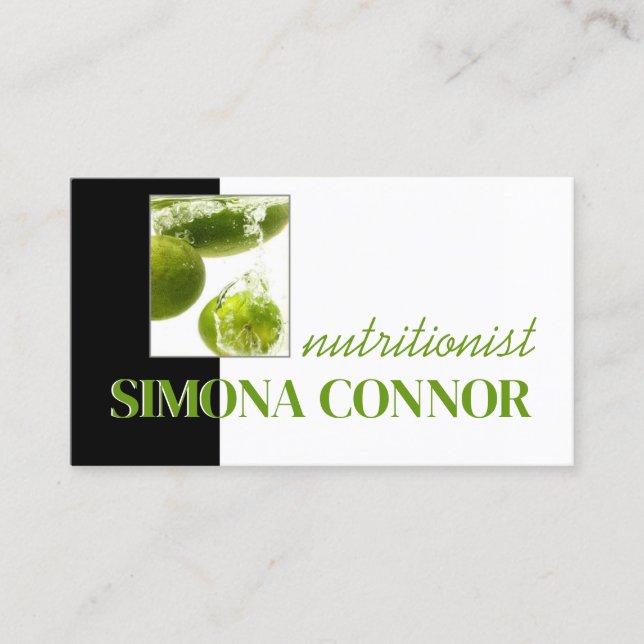 Healthy Life Nutritionist Fresh Lime In Water Card (Front)