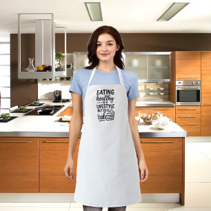 Healthy lifestyle cake funny quote apron