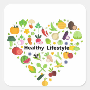 healthy lifestyle choices exercise square sticker