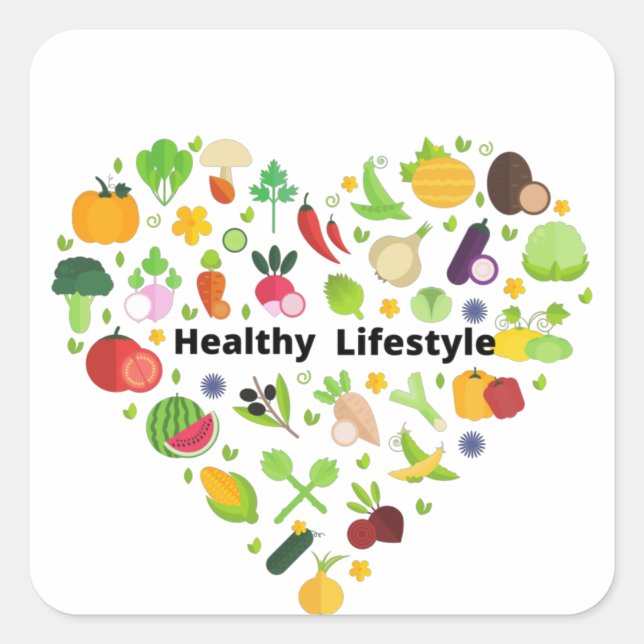 healthy lifestyle choices exercise  square sticker (Front)