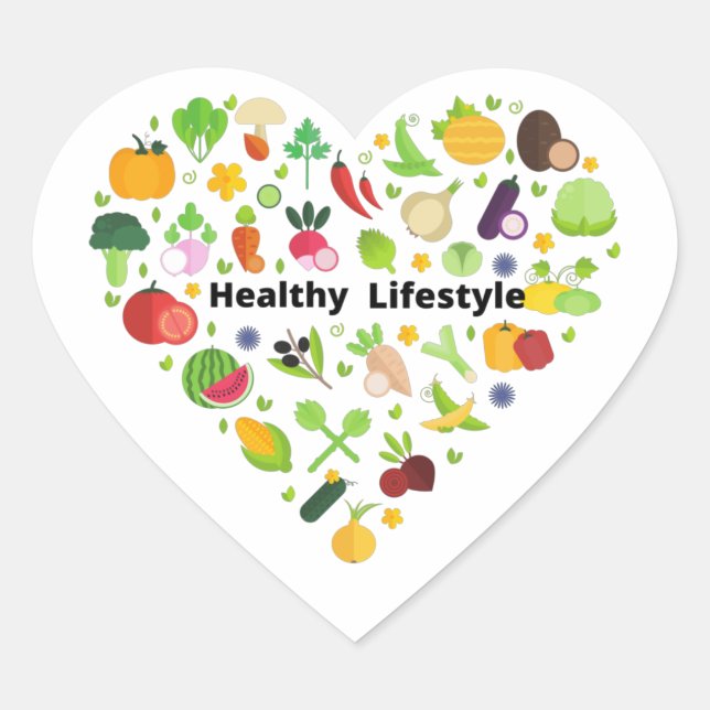 healthy lifestyle choices exercise T-Shirt Heart Sticker (Front)