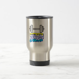 healthy lifestyle motivational design travel mug