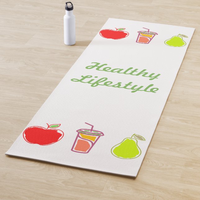 Healthy Living Colourful Food And Beverage Art Yoga Mat (In Situ)