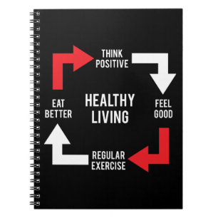 Healthy Living Diagram - Fitness Motivational Notebook