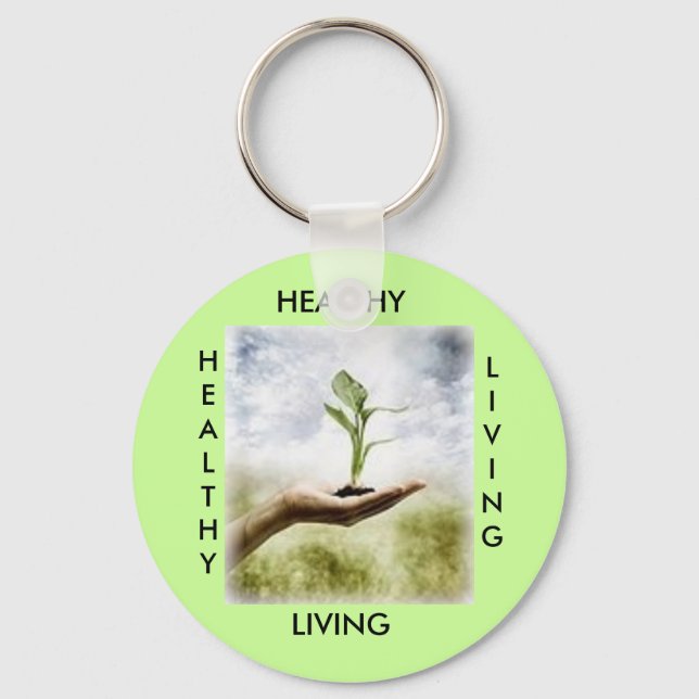 , HEALTHY, LIVING, HEALTHY... - Customised Key Ring (Front)