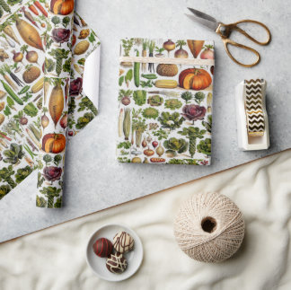 Healthy living produce vegetables  wrapping paper