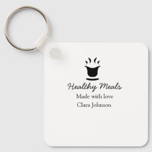 Healthy meals with love add name restaurant place  key ring