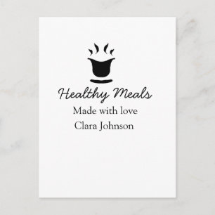 Healthy meals with love add name restaurant place postcard