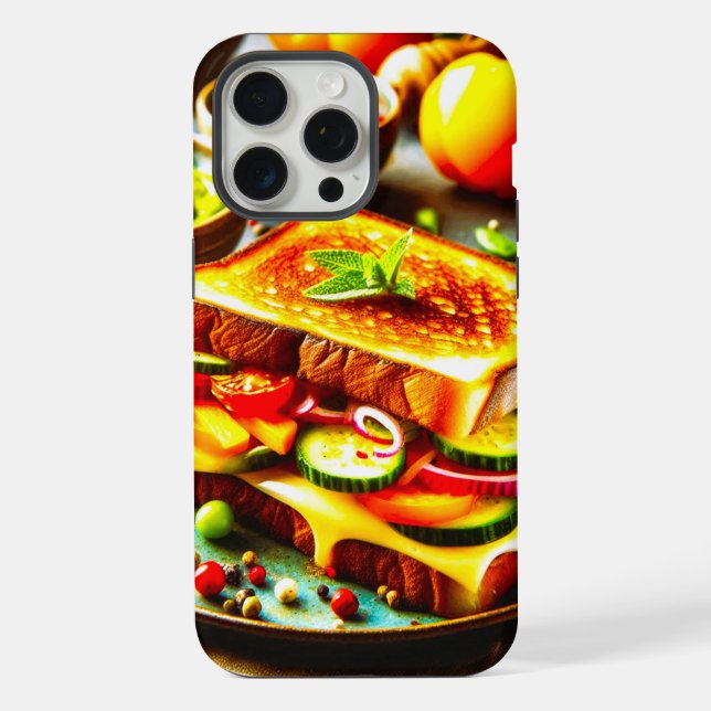 Healthy Meets Indulgent: A Grilled Cheese Delight iPhone Case (Back)