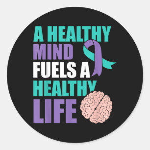 Healthy Mind Mental Health Awareness Prevent Classic Round Sticker