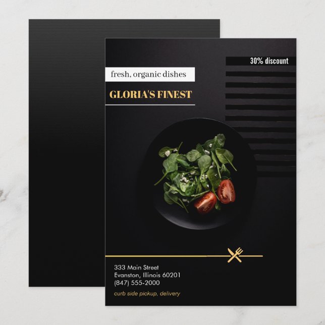 healthy organic restaurant sale flyer invitation (Front/Back)
