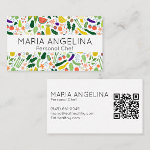 Healthy Personal Chef Nutritionist Modern Veggies  Business Card