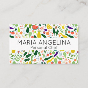 Healthy Personal Chef Nutritionist Modern Veggies  Business Card