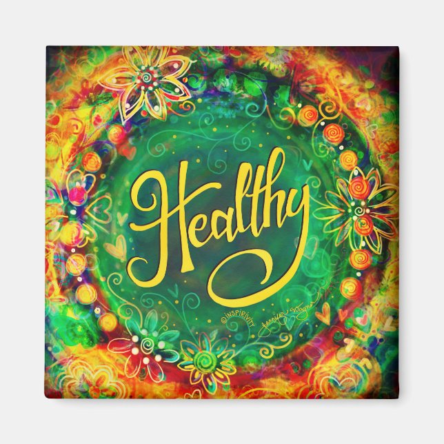 Healthy Pretty Colourful Flowers Modern Inspirivit Magnet (Front)