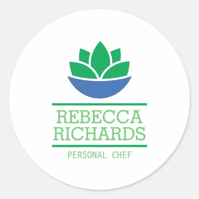 Healthy Salad Vegetables Catering Logo Classic Round Sticker (Front)