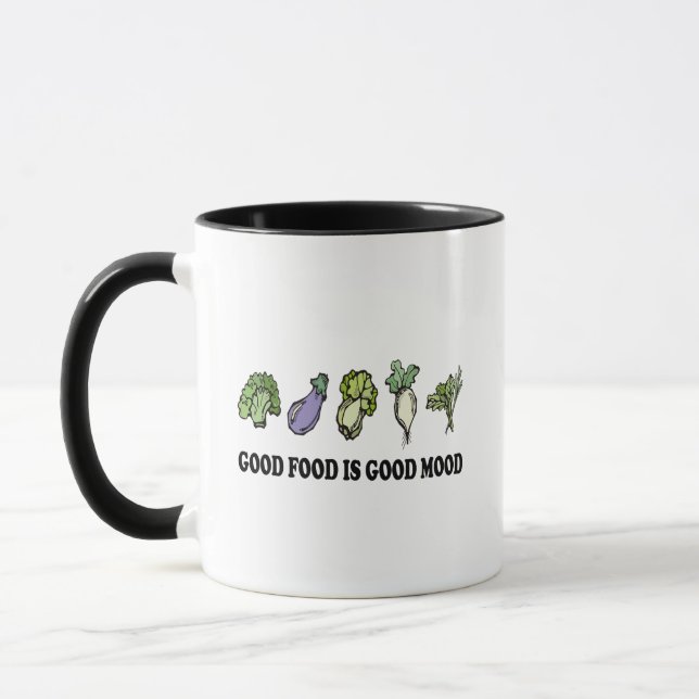 Healthy Saying Good Food Is Good Mood Eat Healthy Mug (Left)