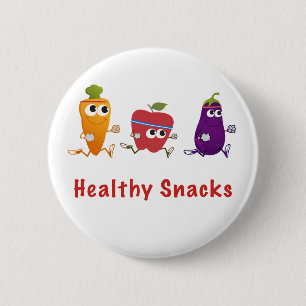 Healthy Snacks 6 Cm Round Badge