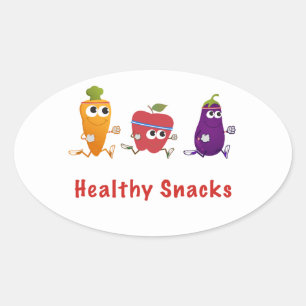 Healthy Snacks Oval Sticker
