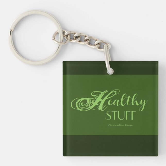 Healthy Stuff Square Keychain (Front)