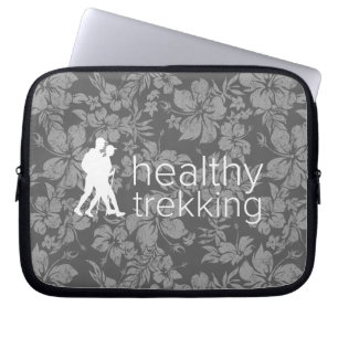 Healthy Trekking Charcoal Hibiscus Logo Wet Suit Laptop Sleeve