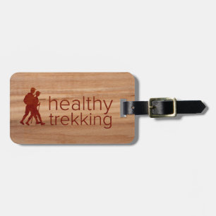 Healthy Trekking Faux Ash Wood Luggage Tag