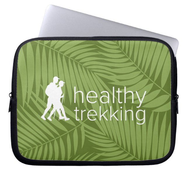 Healthy Trekking Green Palms Logo Wet Suit Laptop Sleeve (Front)