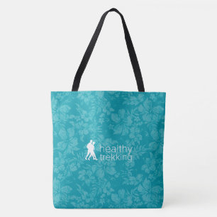 Healthy Trekking Hawaiian Hibiscus Teal Beach Bag