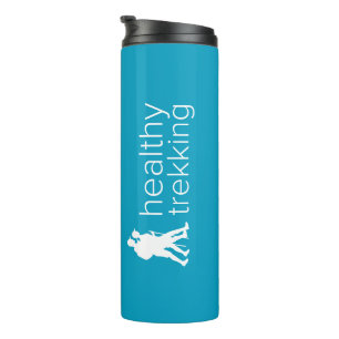 Healthy Trekking Logo Teal Blue Travel Thermal Tumbler