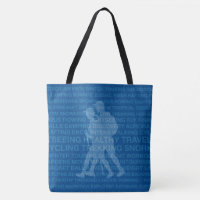 Healthy Trekking Royal Blue Words Beach Bag